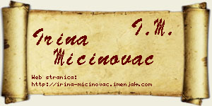 Irina Mićinovac vizit kartica
